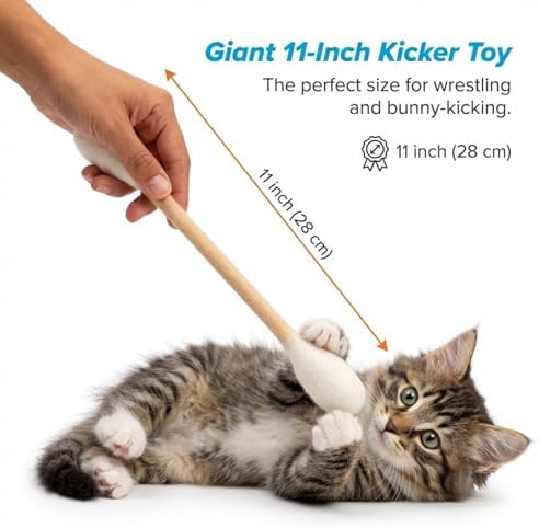 Glaciart One XXL Swabs Cat Toys with Catnip - 2 Pk | Durable for Chew, Cute Cat Toys Interactive Kitty for Boredom, Exercise, & Play | Filled w/Organic Catnip for Anxiety & as Digestive Aid - Image 2