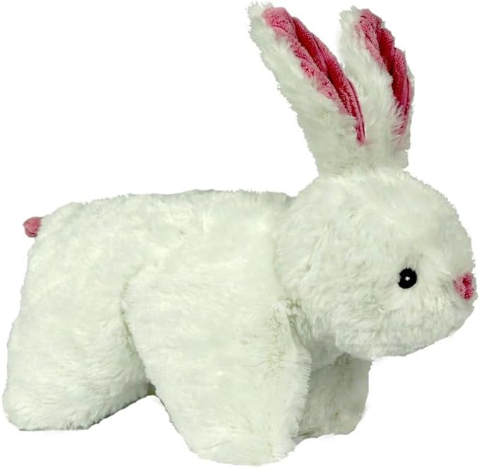 HuggleHounds Plush Dog Toy - Fuzzy Dog Toy, Soft Plush, Interactive Durable Stuffed for Small and Large Breeds with Squeaker - Squooshie Bunny