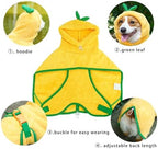 Pet Bathrobe for Dog Cat Absorbently Quick Drying Coat Cute Dogs Bath Towel Hooded Robe Adjustable Collar & Belly Strap for Pool Beach (Yellow, Small) - Image 3