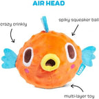 BARK AIR Head RIP N Reveal Squeaky Plush Dog Toy, Orange, X-Small/Small - Image 2