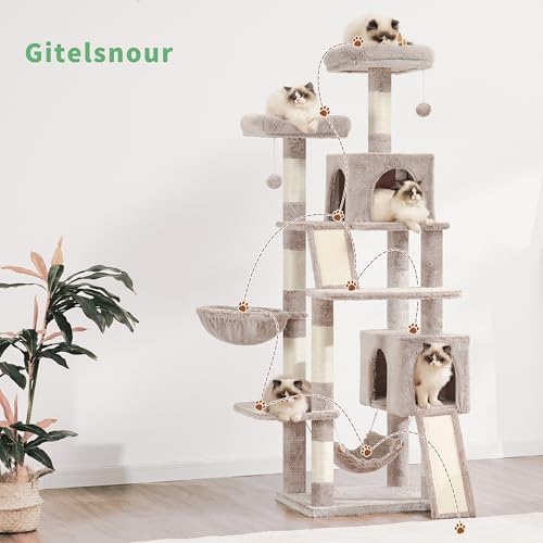 Gitelsnour Cat Tree, 71'' Tower for Large Cat with Scratching Post, GCT032MU - Image 7