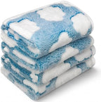 Tatuo 4 Pcs Fleece Dog Blanket for Puppy Cat, Sky Blue, 24 x 16 in, Cloud by Tatuo