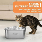 Rellaty Official 32PCS Cat Water Fountain Filters Replacement | For 3.2L/108oz Automatic Pet Water Fountain (16 filters +16 sponges)