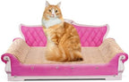 COOZMENT Scratching Sofa, Couch Shaped Thick Scratching Cardboard, Lounge Bed for Indoor Rest&Play, Sofa Scratcher Pad (Pink, 27.6" L X 12.4" W X 11.8" H) by COOZMENT