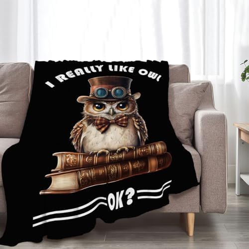 Owl Blanket Book Throw Blankets Funny Gifts for Girls Boys Kids Soft Cozy Fleece Plush for Couch Sofa Bed 60"x50" - Image 5