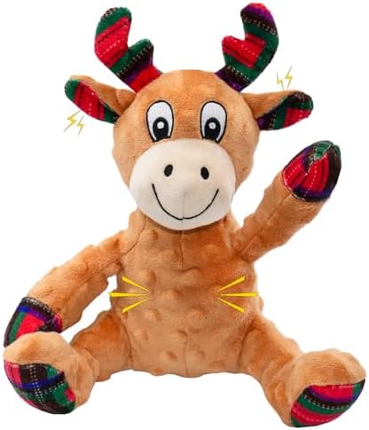Christmas Dog Toys Squeaky Crinkle Sound Paper Tail, Stuffed Gift by DOGTOYS
