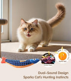 PetBusy Cat Toys with[5000mg A+Natural Catnip &Silvervine] [Baby Grade] Interactive Soft Chew Kicker Cat Toys for Indoor Cats & Kittens, [Crinkle &Bell] Fish Sound Toy, Drives Bored Cat Crazy with Fun - Image 3