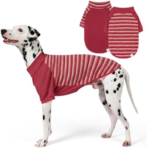 KYEESE 2Pack Waffle Dog Christmas Shirt for Large Dog Sweater with Sleeves by KYEESE