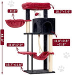 Gitelsnour Cat Tree, 43.3'' Cat Tower with Hammock for KittensGCT004SBR - Image 7