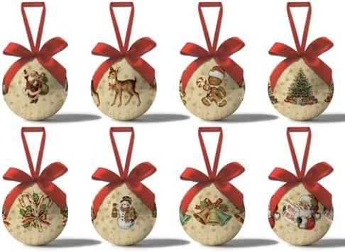 Vintage Christmas Decor 16Pcs - Vintage Christmas Ornaments Tree Decorations Hanging Balls, Classic Decorations Ball 2.36 Inch for Xmas Tree Party Home Holiday by GPGHEFlags