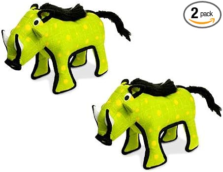 TUFFY® : 2 Pack Warthog Dog Toy: Ultra Durable Plush Toy with Multiple Layers & Reinforced Seams, Washable and Floats, Original Construction