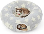 Lesure Donut Cute Jacquard Cat Tunnel Bed Kitten Toys for Puppy Bunny by Lesure