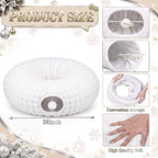 Christmas Tree Cat Tunnel 36 in Donut Bed, White, Bubble Fleec, Fluffy - Image 3