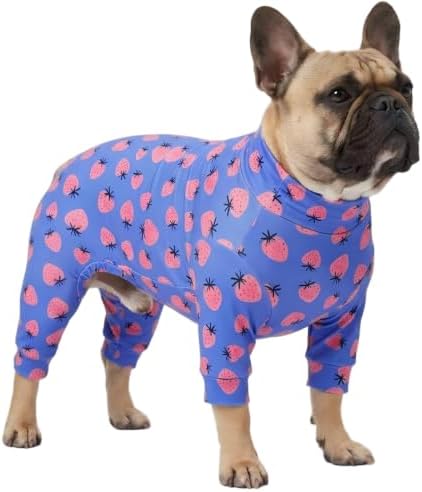 Dog Pajamas for Medium Large Breeds Strawberry Print Costume Dog Pajamas by WelcometothePAWPRINTPAL