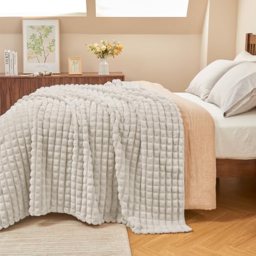 BEDELITE Checked Linen Fleece King Size Throw Blanket for Bed, 108x90 Inch - Image 2