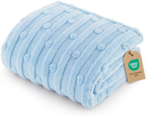 Bedsure Ultra Soft Dog Blankets for Large Dogs 300GSM Fleece, 40x50 Blue by BEDSURE