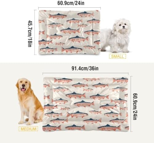 Sea Vintge Salmon Fish Dog Bed Mat 18"x24" - Image 2