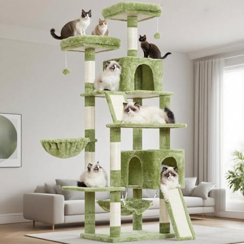 Gitelsnour Cat Tree, 71'' Tower for Large Cat with Scratching Post, GCT032GR by Gitelnour