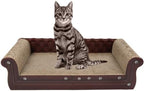 COOZMENT Scratching Sofa, Couch Shaped Thick Scratching Cardboard, Lounge Bed for Indoor Rest&Play, Sofa Scratcher Pad (Brown, 27.6" L X 12.2" W X 7.4" H) by COOZMENT