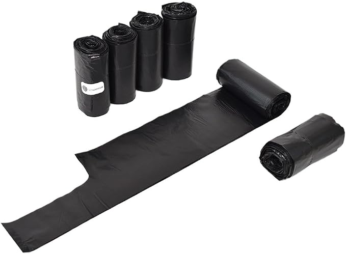 Large Dog Waste Bags on a Roll with Easy Tie Handles, Extra Thick and Strong Dog Poop Bags, 288 Count, Black/Unscented, 5.5 x 5.5 x 17 Inches