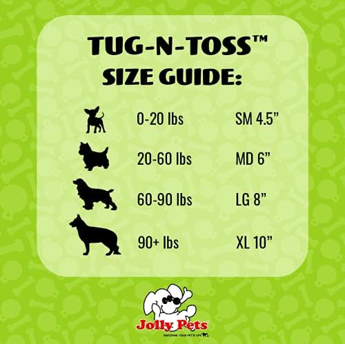 Jolly Pets Tug-n-Toss Heavy Duty Dog Toy Ball with Handle, 4.5 Inches/Small, Blue (445 BL)