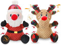 Newget 2Pcs Christmas Squeaky Dog Toys, Plush Dog Toys with Crinkle Paper by Newget