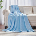 Light Blue Fleece Plush Throw Blanket 60"x80"for Couch Fuzzy Cozy Flannel by JIAHANNHA