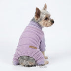 Fitwarm Spliced Dog Flecce Pajamas, Fuzzy Winter Clothes for Small Dogs Boy, Girl, Cozy Pet Coat, Purple, Small - Image 2