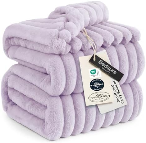 Bedsure Soft King Size Blankets for Bed Lavender Fog 108"x90" by BEDSURE