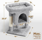 Yaheetech 23.5in Small Low-Profile Cat Tree Condo with Scratching Posts - Image 3