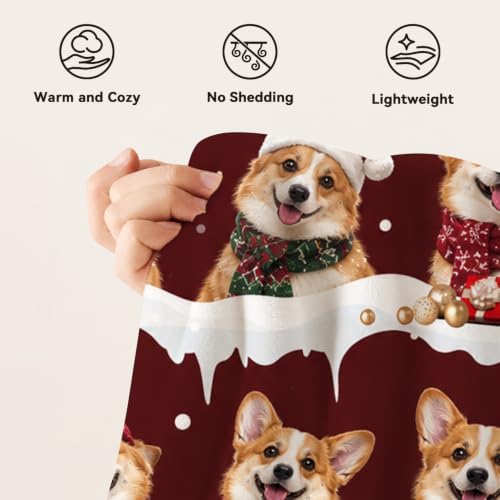 Christmas Corgi Throw Blanket Snowflake Holiday Dog Gifts 60''x80'' - Image 7