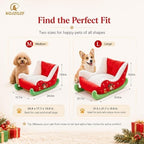 Christmas Santa Sleigh Dog Bed Washable Plush Sofa Beds for Cats and Pets - Image 6