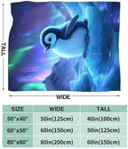 Cute Penguin Blanket Aurora Starry Night Throw Stuff Gifts 50"x40" - Image 2