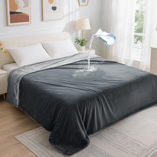 LOOBANI King Size Waterproof Blanket, Oversized Bed Cover, 85"x108", Grey by LOOBANI