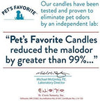 Pet's Favorite Plant Based Odor Candle for Home, Fresh Laundry Scent, Clean Burning Pet Friendly Air Freshener with a Natural Fiber Wick and 70 Hour Burn Time