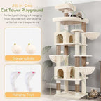 Globlazer 82in Extra Large Cat Tree Tower for Indoor Cats Large Adult, S82 - Image 5
