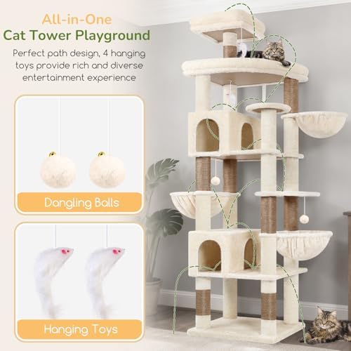Globlazer 82in Extra Large Cat Tree Tower for Indoor Cats Large Adult, S82 - Image 5