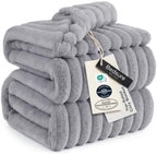 Bedsure Soft King Size Blankets for Bed Light Grey "108"x90" by BEDSURE