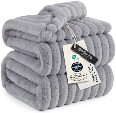 Bedsure Soft King Size Blankets for Bed Light Grey "108"x90" by BEDSURE