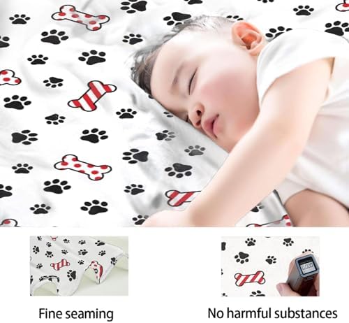 Dog Paw Blanket, Dog Paw Christmas Santa Claus Xmas Truck Blankets, Gift for Girls Dog Paw Lover, 60"x80" Soft Lightweight Plush Throw Blanket for Couch Bed Sofa Decoration - Image 4