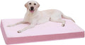 KSIIA Orthopedic Dog Bed for Large Dogs with Waterproof Lining, Pink, 35x22 | Deluxe Soft Plush Dog Crate Bed, Washable Pet Mat with Removable Cover & Egg Crate Foam for Large Dogs Sleeping & Relaxing