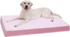 KSIIA Orthopedic Dog Bed for Large Dogs with Waterproof Lining, Pink, 35x22 | Deluxe Soft Plush Dog Crate Bed, Washable Pet Mat with Removable Cover & Egg Crate Foam for Large Dogs Sleeping & Relaxing