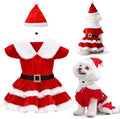 Dog Christmas Dress – Red Velvet Santa Claus Outfit with Christmas Hat for Small Dogs & Cats (5-38 lbs), Perfect Holiday Costume for Pets by LLUAII