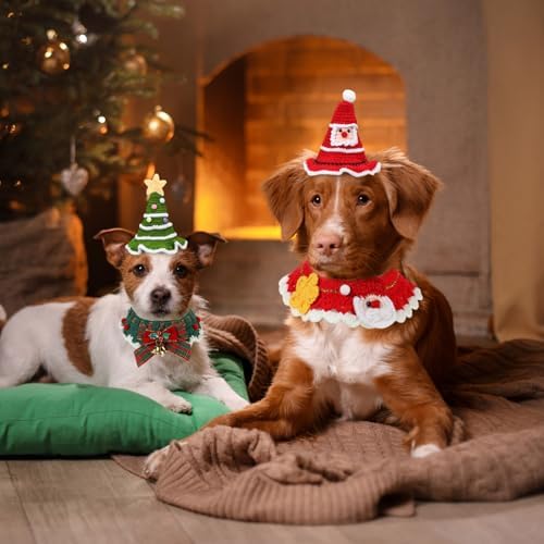 Geyoga 4 Pcs Pet Christmas Costume Suit Gift for Cat Dog, Classic Design - Image 7