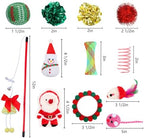 Christmas Stocking Cat Toys - 12Pcs Interactive Set for Cats with Squeaky Toys, Balls, Cat Teasers - Image 7