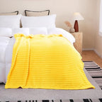 Bright Yellow Fleece Throw Blanket 90”×90” for Couch Sofa Livingroom - Image 2