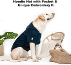 Koneseve Dog Hoodie Fleece Puppy Clothes Warm Sweater with Hat for Small Medium Dogs Cat Hooded Shirt Kitten Pet Basic Sweatshirt with Pocket Doggie Soft Winter Coat Apparel (Blue; 3XL) - Image 4