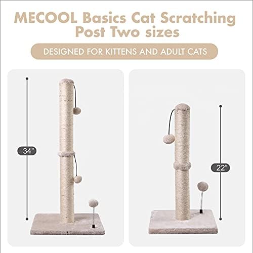 MECOOL Cat Scratching Post Premium Basics Kitten Scratcher Sisal Scratch Posts with Hanging Ball 22in for Kittens or Smaller Cats (22 inches for Kitten, Beige) - Image 6