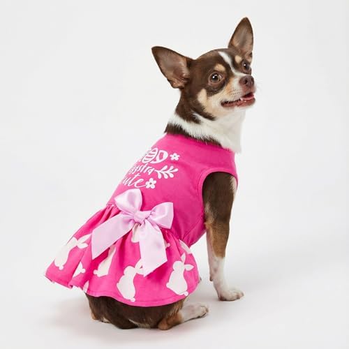 Fitwarm Eggstra Cute Easter Outfit, Bunny Dress, Holiday Clothes for Small Dogs and Cats, Hot Pink, Small - Image 4