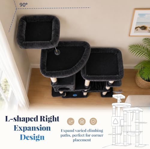Hey-brother Cat Tree Tower with Stable Extended Base, Big Platform, MPJ078G - Image 3